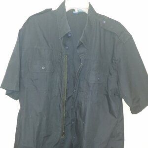 Propper Mens Uniform Shirt Short Sleeve Zipper Front Size XL Polyester Black